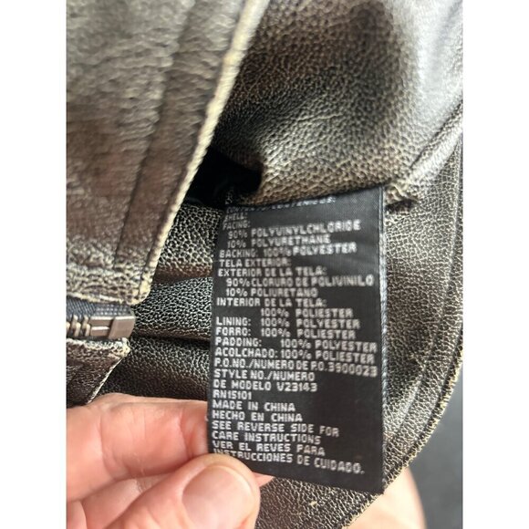 Rampage Women's Black Motorcycle Jacket Leather Zipped Pockets Full-Zip M (A-8) - Picture 7 of 7